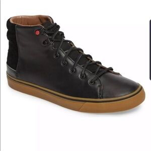 UGG For Men black leather hi top. Size 8